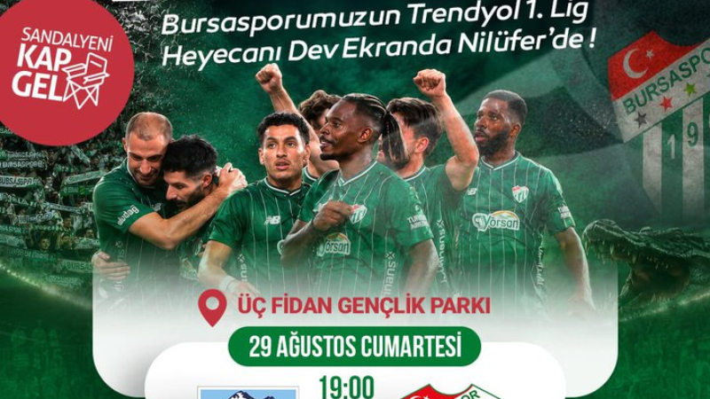 Nilüfer Belediyesi’nden Bursaspor’un Kayseri maçı için dev ekran!