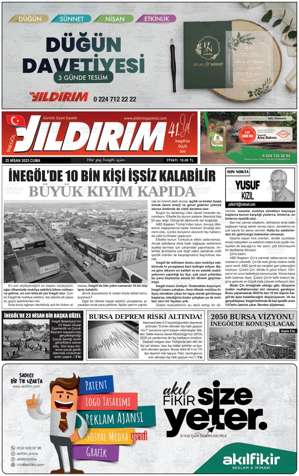İNEG&#214;L YILDIRIM